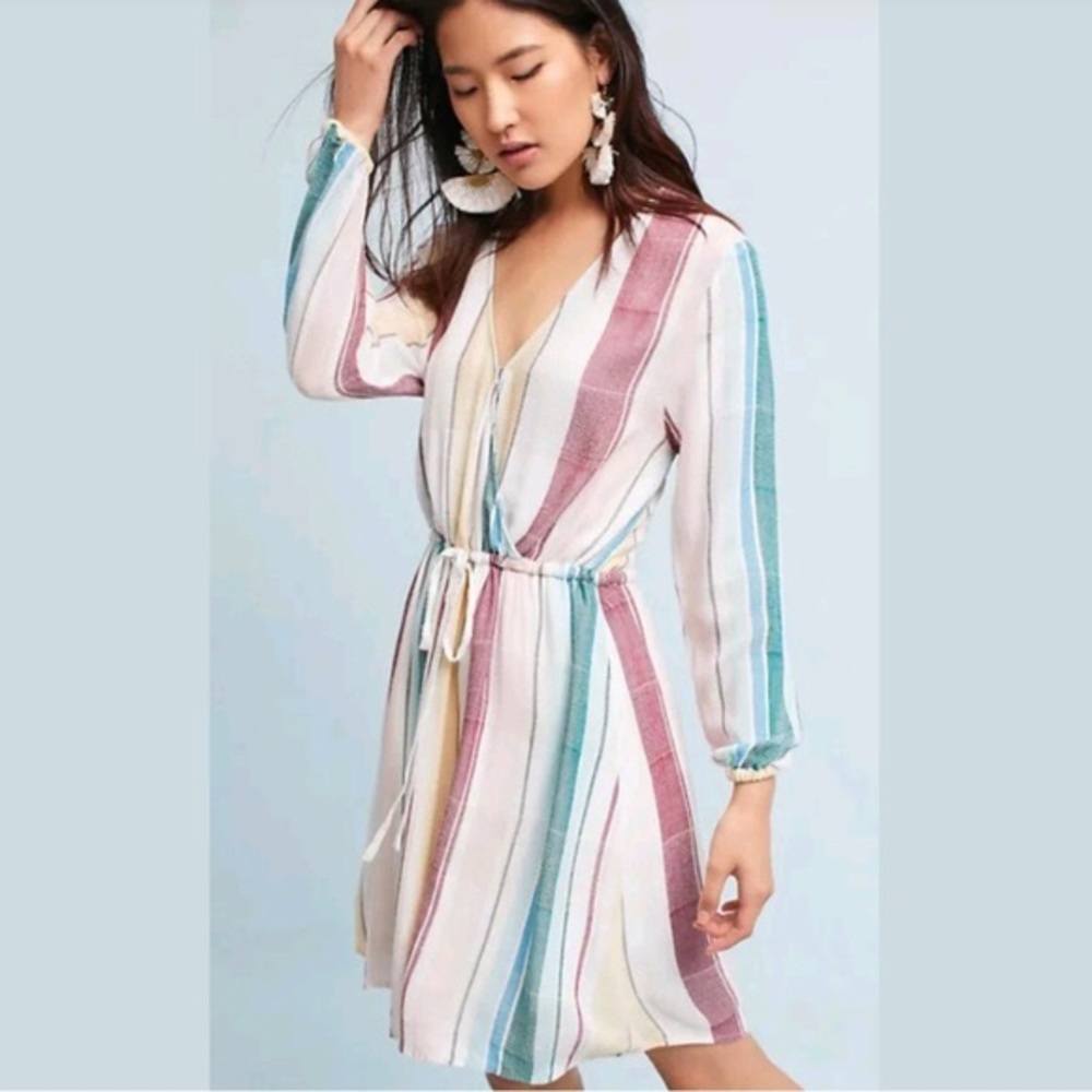 Rails Striped Belted Tunic Dress